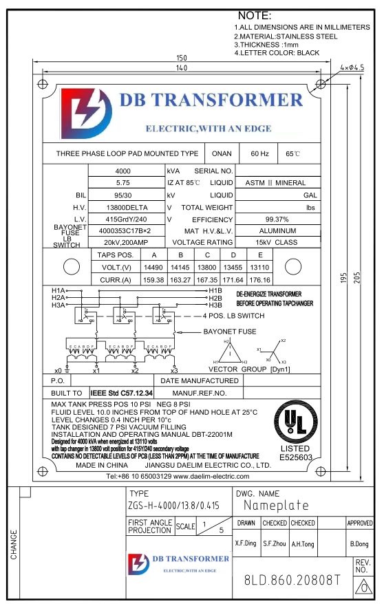 How To Read A Transformer Nameplate Daelim Transformer